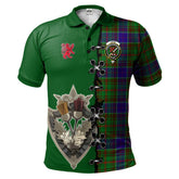 Clan Adam Tartan Polo Shirt - Lion Rampant And Celtic Thistle Style AN74 Adam Tartan Tartan Polo